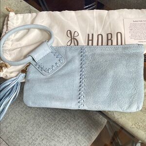 HOBO Sky Blue Leather Clutch